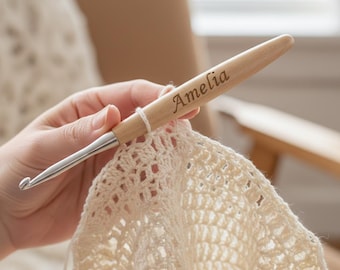 Custom Name Crochet Hook, personalized Crochet Hook, Crochet Hook Tool, Ergonomic Crochet Hook, Mother's Day Gift,Custom Gift for begginers