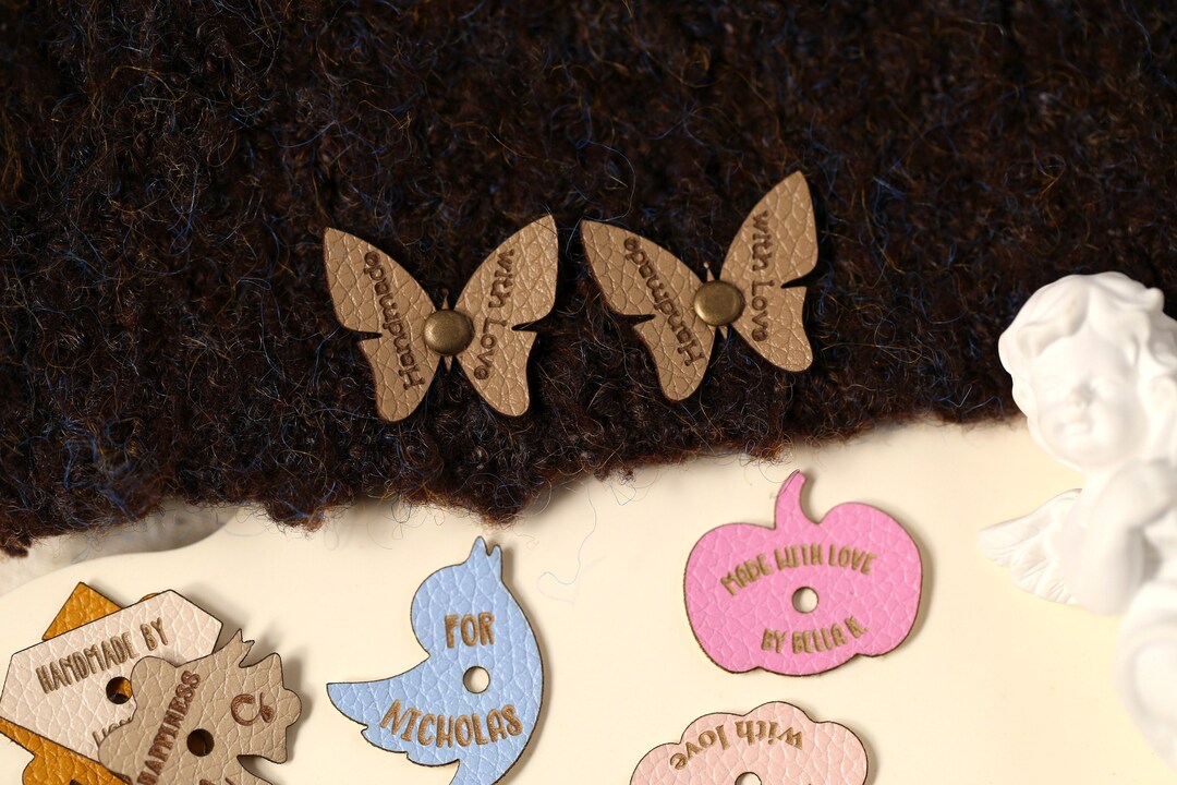 Perfect Tags 10PCS Mini Leather Tags for Your Knitting Items, Custom Labels With ...