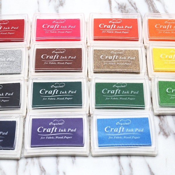 15 colors Pigment Crafts Rubber Stamps /Ink Pads DIY Multicolor Papers Febric Wood Rainbows  Rubber stamp