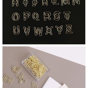 26 pc Letter Paper Clips/Personalised Paper Clip/Office Supplies,/Midori Clip Planner Accessories