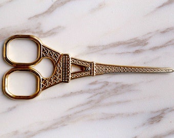 Eiffel Tower Sewing Scissor /Gold Antique Vintage Scissors /embroidery scissors/cute stationery/planner accessories/cute stationery