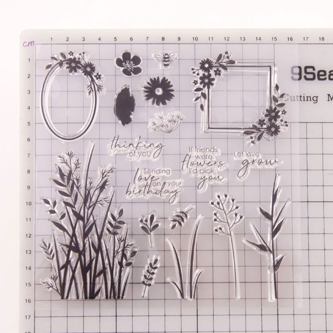 Wildflower Clear Rubber Stamp/herb Clear Stamp/grass Etsy