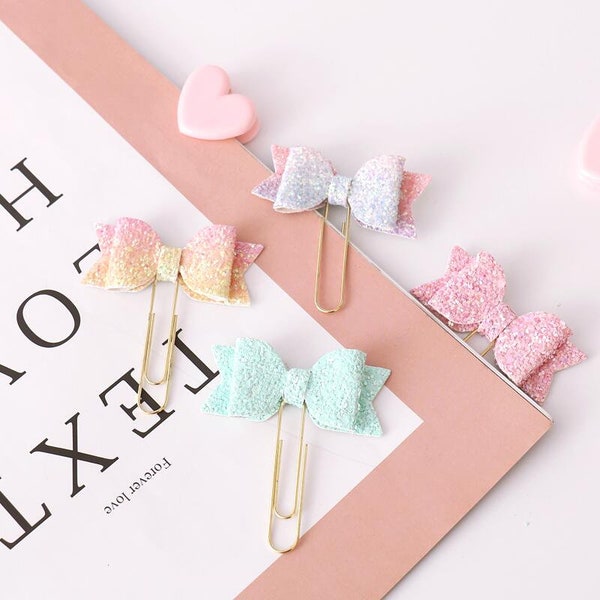 Cute Bow Paper Clips/Candy Color Cute Paper Clips/Office Supplies/Planner Accessory