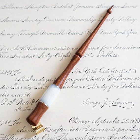 Blue Dyed Maple Oblique Calligraphy Dip Pen
