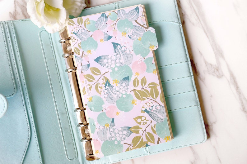 Set of 6 colorful flower Planner DividersRose flower Planner dashboardA5 dividers Personal dividers Planner divider set