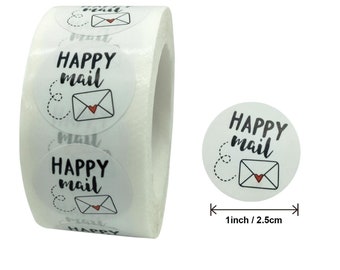 Happy mail stickers thank you stickers envelop stickers packaging stickers 1 inch