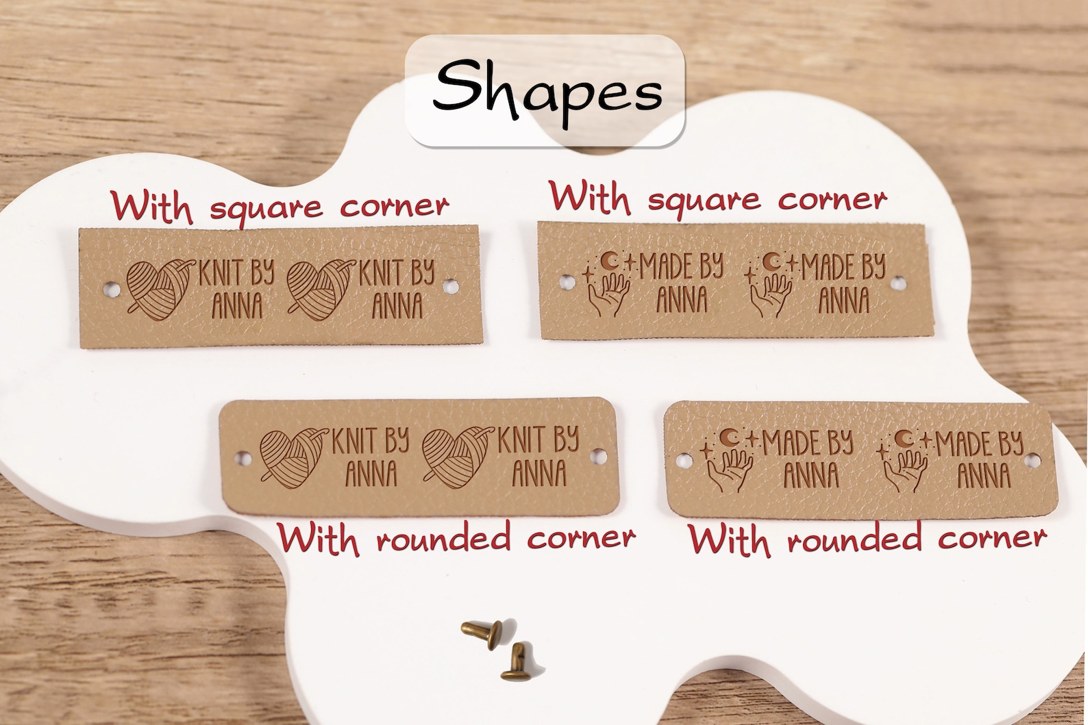 Perfect Tags Personalized Screwing Tags, Faux Leather Tags for Your Knitting Items ...