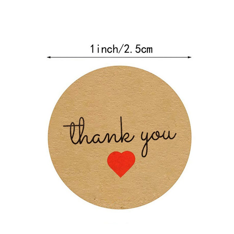Thank You Stickers Roll/kraft Thank You Roll Tape /business Etsy