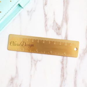 12cm Brass ruler, metal ruler, Drawing Ruler, custom engrave kawaii stationery, student ruler, Back to School,travelers notebook accessories