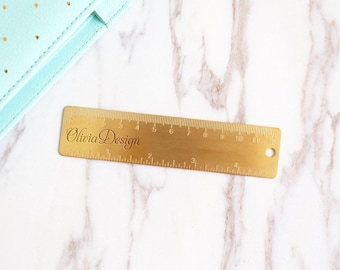 12cm Brass ruler, metal ruler, Drawing Ruler, custom engrave kawaii stationery, student ruler, Back to School,travelers notebook accessories