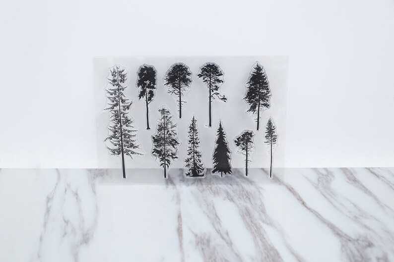 Pine Trees Clear Stamp/ Mountain Transparent Stamp/trees - Etsy