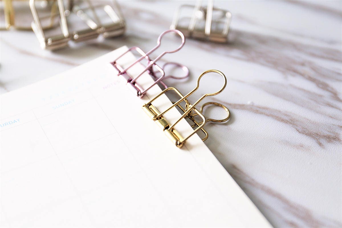 4pc Paper Clips Gold Bookmarks Metal Paper Clipcolorful - Etsy