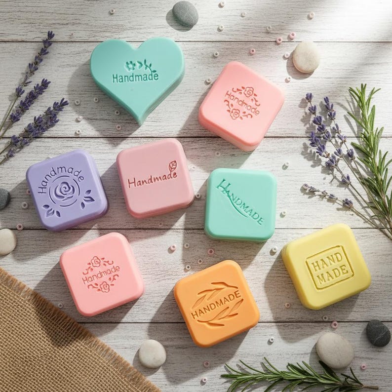 Soap handmade stamp, handmade pattern soap stamp, custom soap stamp, acrylic soap stamp image 1