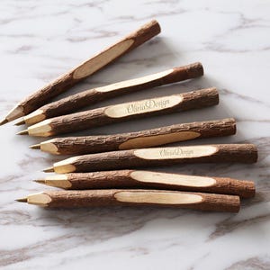 Rustic Wooden Natural Twig Pens, ballpoint pen, Custom engraved rustic wedding pens,wooden pen, wedding guestbook pen,