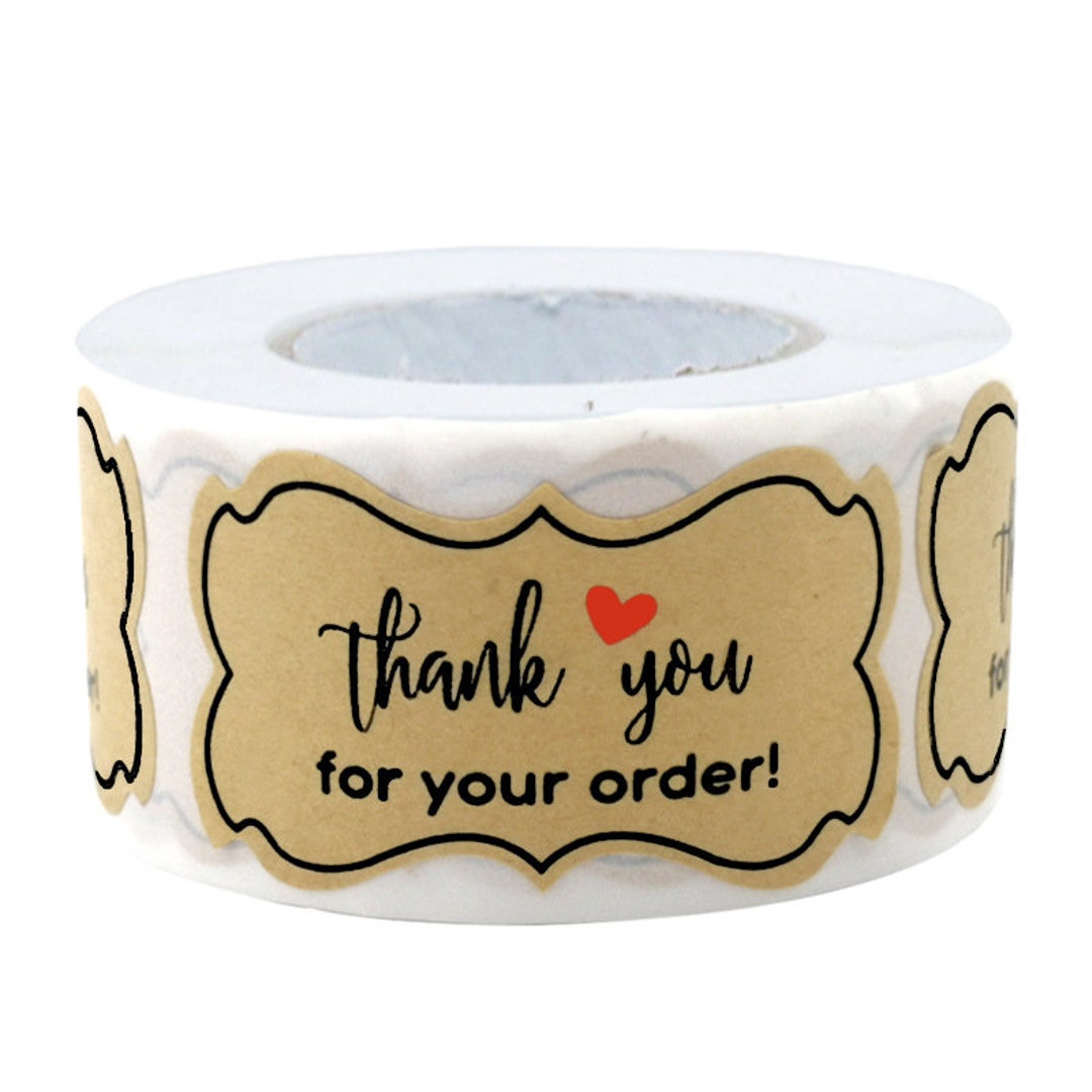 Thank You Stickers/thank You for Your Order /frame Kraft Tape - Etsy