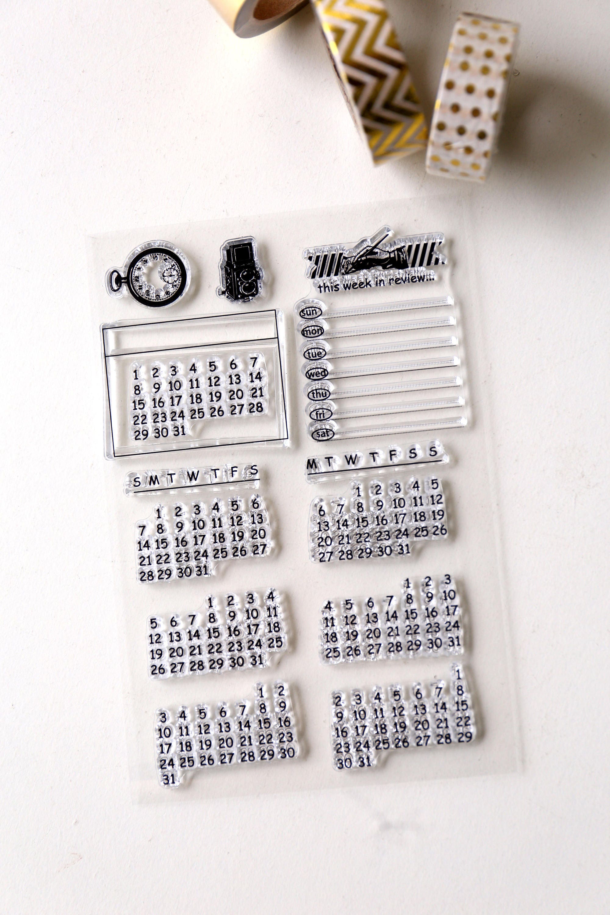 Calendar Clear Rubber Stamps/planner Stamps/stamp Set/food Etsy
