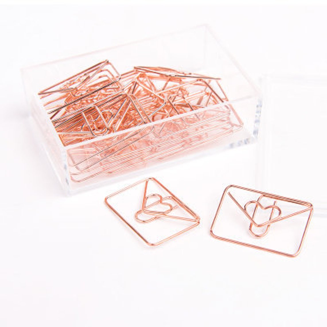 Rose Gold Paperclips envelope Paper Clipshappy Mail Etsy