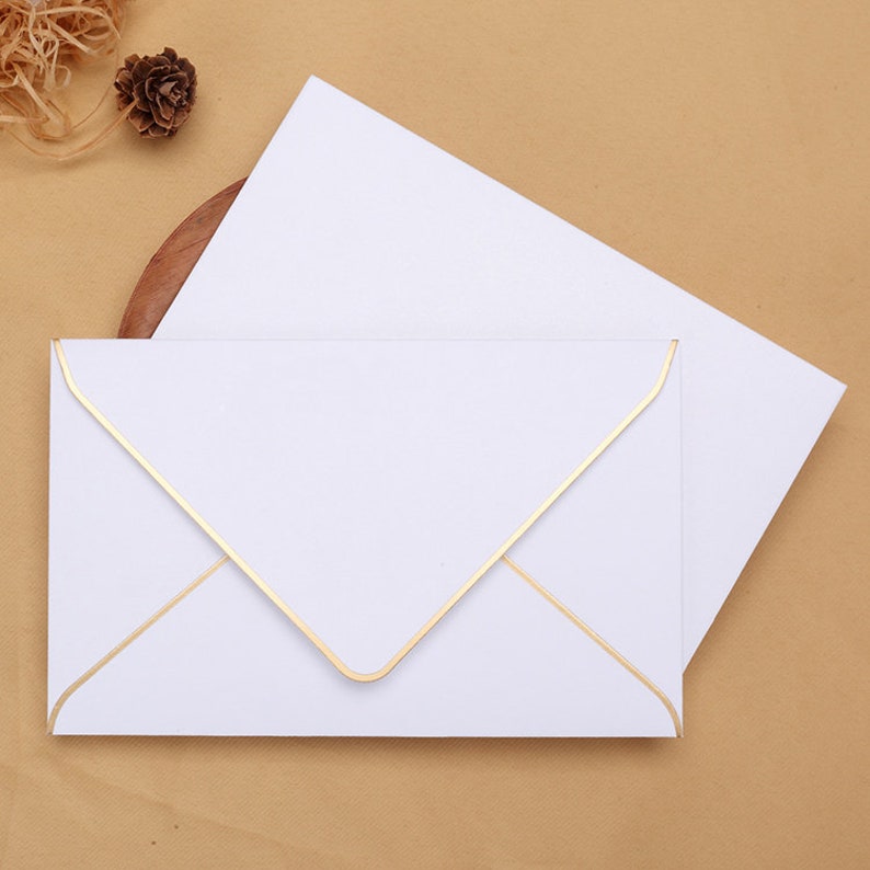 6 Colors Gold Foil Bordered Envelope/ Envelope for Wedding | Etsy