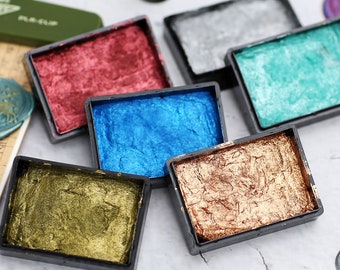 Metallic ink pad for wax seals, metallic ink pad , wax seal decoration tools , metallic ink pad- 6 colors available