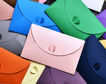 Kraft Paper Heart Closure envelopes  /Kraft envelopes /Wedding  Envelopes/ retro coloful  Envelopes