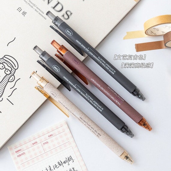 Retractable Gel Pen, Gel Pen, Black Gel Penreplaceable Refill Gel Pen,  Stationary, Writing Supplies, Black Gel Pens, Aesthetic Pens 