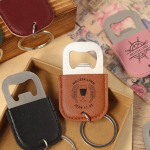 Customised Faux Leather Bottle Opener Keychain, Leather Keychain,Gifts for Dad,Anniversary Gift,Bithday Gift for Dad