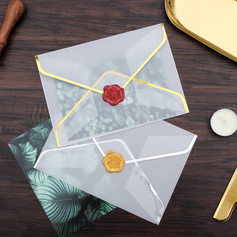 White Clear Envelopes/sliver and Gold Clear Envelopes / Etsy