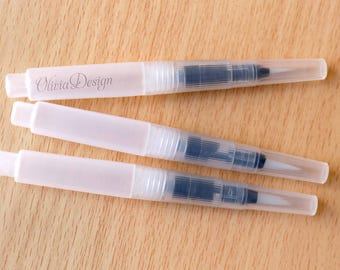 3 size Water Brush Pen/Watercolor Brush Pens/Custom engrve Soft Tip watercolor Brush Pen/Stationery Supplies/ Kawaii planner Pens /Gift Pens