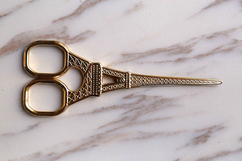 Eiffel Tower Sewing Scissor /Gold Antique Vintage Scissors /embroidery scissors/cute stationery/planner accessories/cute stationery imagen 2