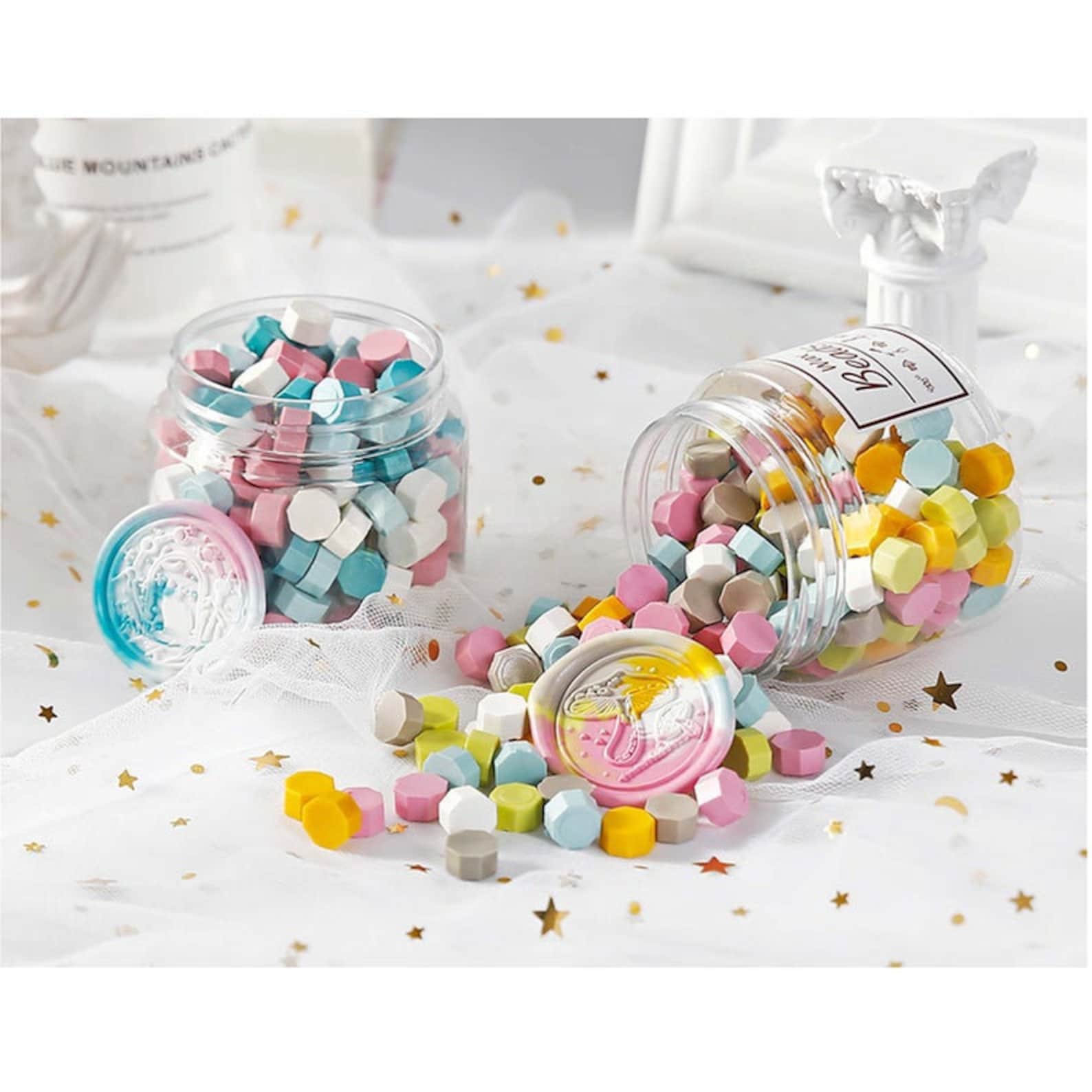 Mixed Color Wax Beads 180 Beads Bottle Wax Beads Wax Beads Etsy