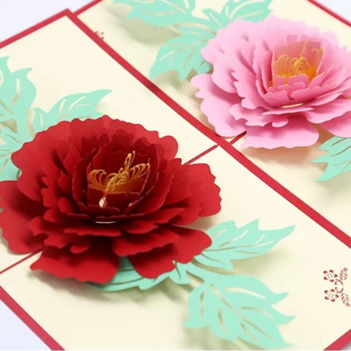 3D Peony Greeting Card/birthday Flower Pop up Card /thank You - Etsy