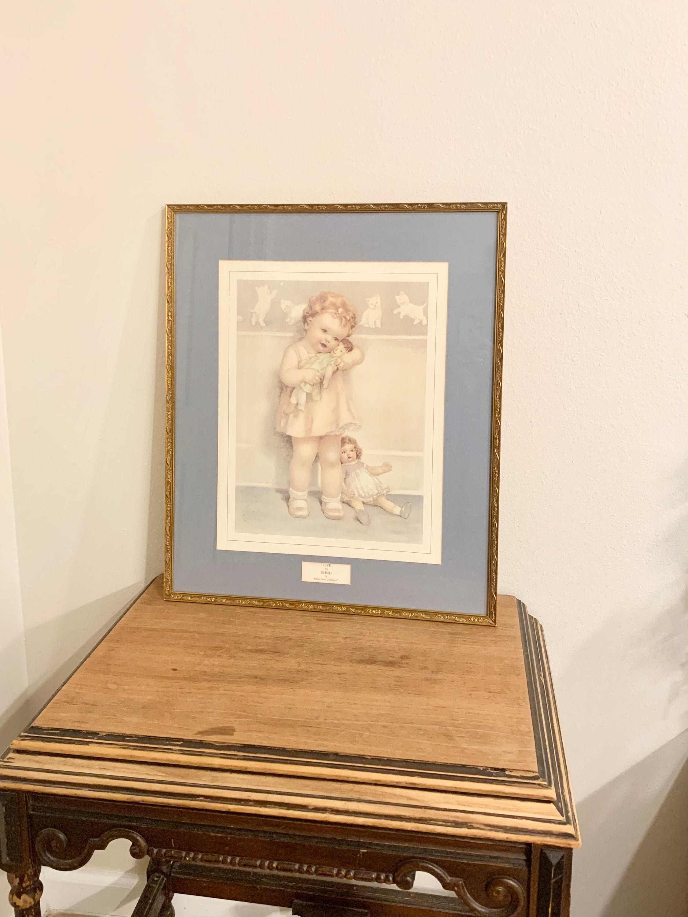 Gold frame art vintage art Nursery Framed Print By Bessie Etsy