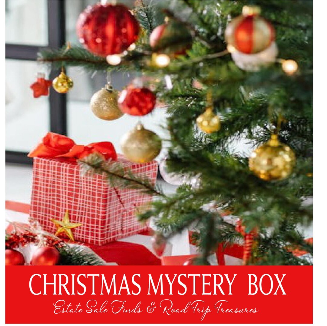 Christmas Box Vintage Christmas Home Decor Farmhouse Home Decor Etsy