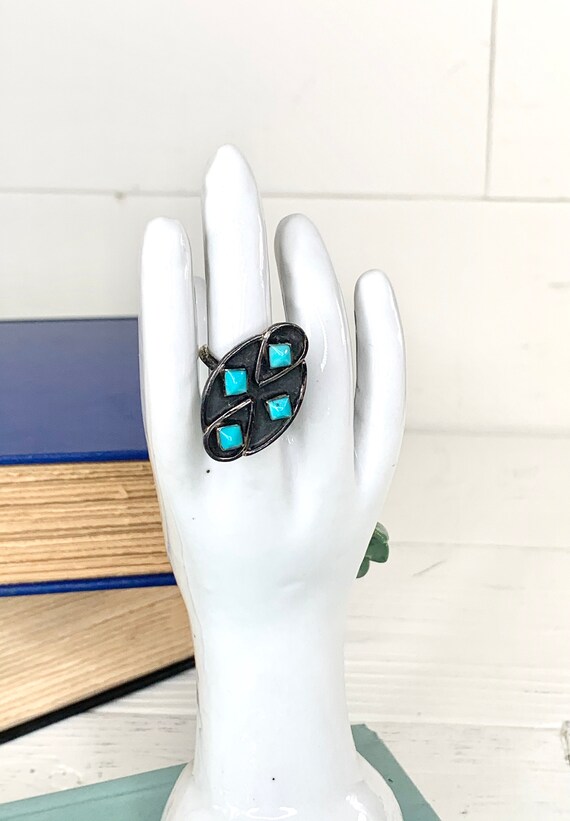 Vintage Ring Stones Silver Index Finger Ring Costu