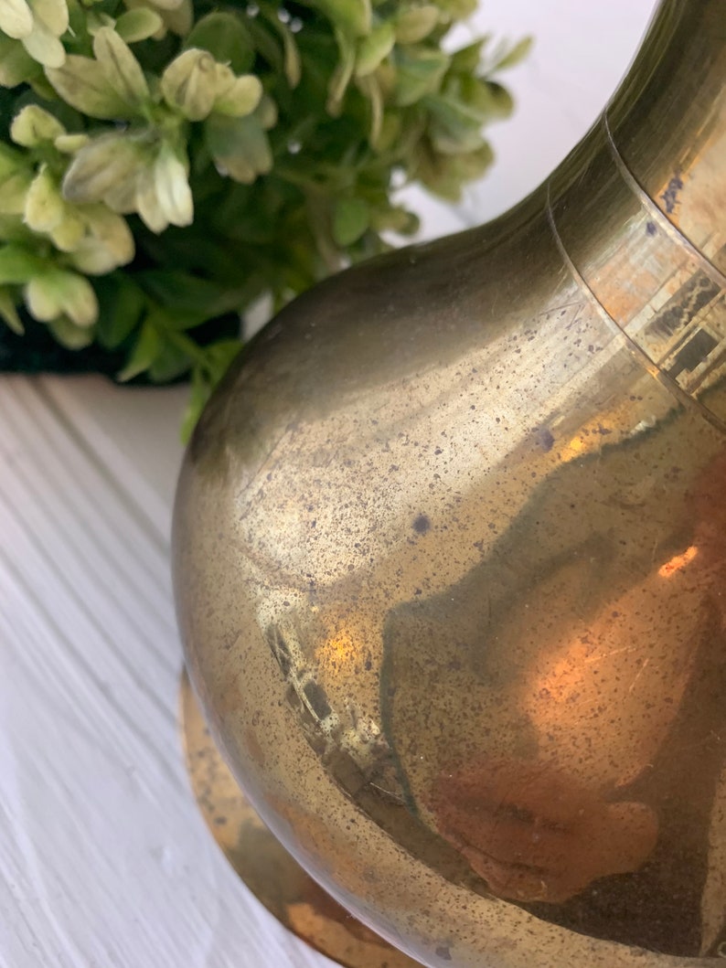 Vintage Pitcher Brass Pitcher Tarnished Brass