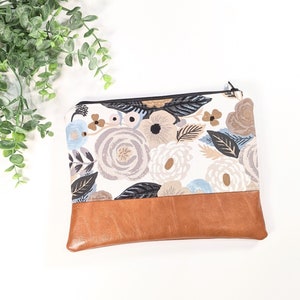 Rifle Paper Schminktasche: Juliet Rose Taupe/ Reisebeutel/ Veganes Leder