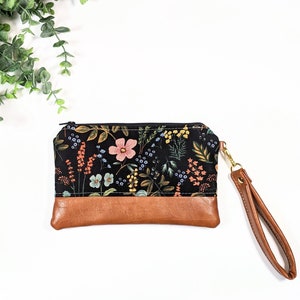 Rifle Paper Co Midnight Herb Garden Wristlet: Small Bag, Wristlet Clutch, Bridesmaid Gift, Phone Wristlet, Floral Bag