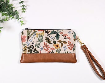 Rifle Paper Co Cream Amalfi Wristlet: Small Bag, Wristlet Clutch, Bridesmaid Gift, Phone Wristlet, Floral Bag