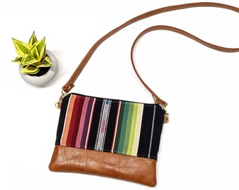 Small Crossbody Bag/ Southwest Bag/ Vegan Leather/ Boho Crossbody/ Serape Bag