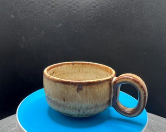 Handmade Ceramic Espresso Mug – Rustic Glazed Pottery Cup with Loop Handle – Wheel Thrown Stoneware – Small Coffee Mug Gift