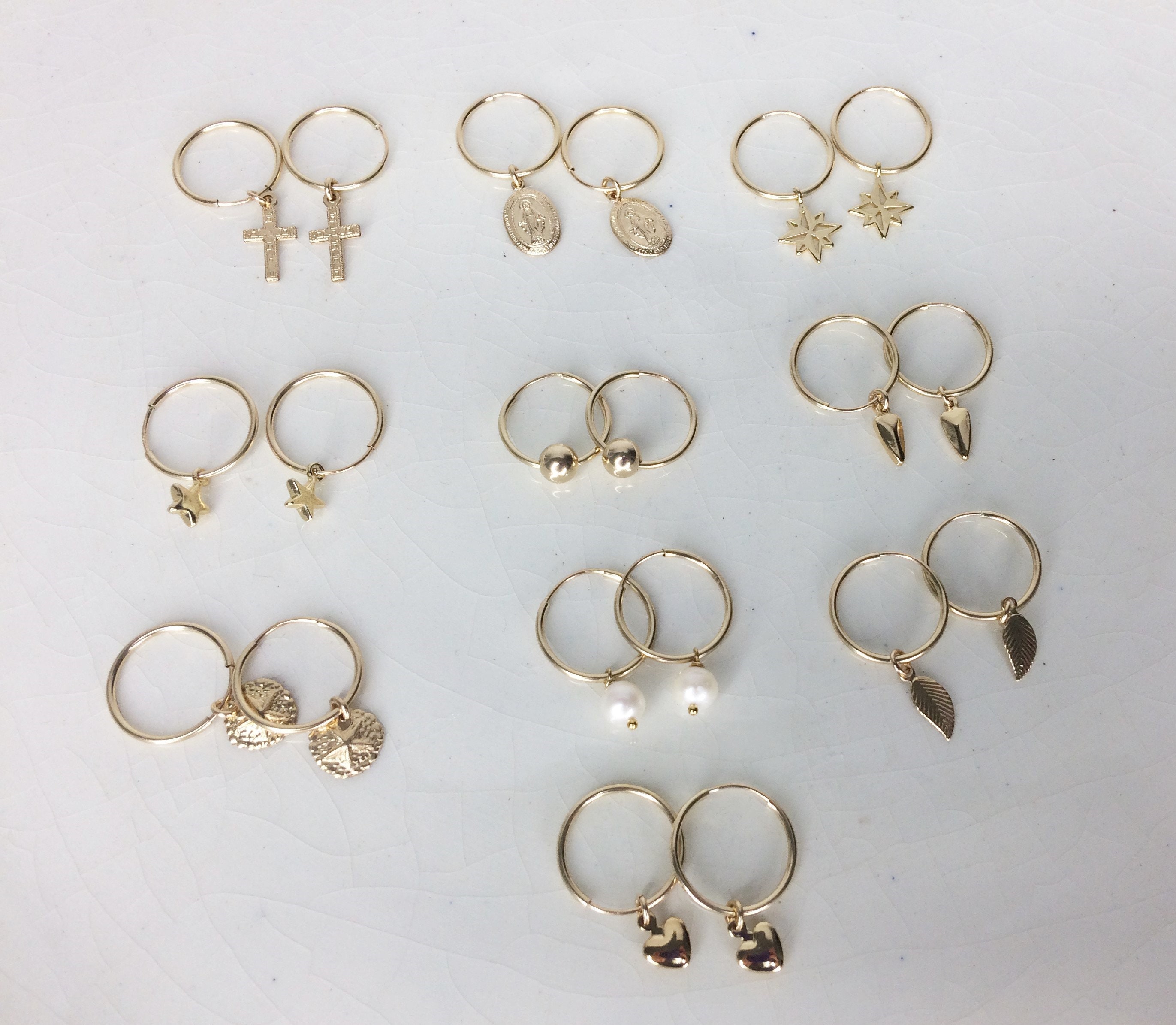 Gold Filled 16mm Hoop Earrings with Star Charms