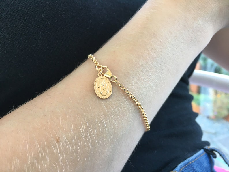 Virgin Mary Charm Bracelet Gold Filled or Sterling silver Etsy