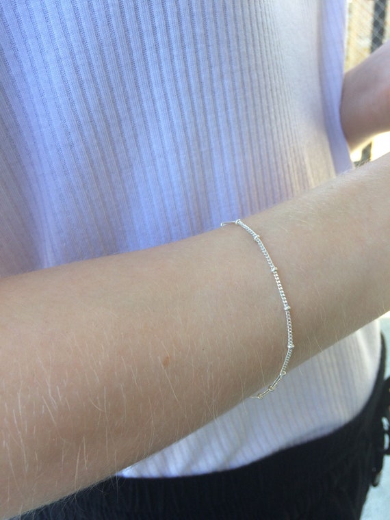 Sterling Silver Dainty Bracelet Silver Minimalist Bracelet Etsy Canada