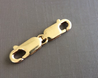 Gold 1" Chain Extender Lobster Clasp, clasp for necklace , safety chain, double catch extender 14K gold Filled