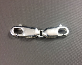Sterling silver 1" Chain Extender Lobster Clasp/ clasp for necklace / safety chain/ double catch extender