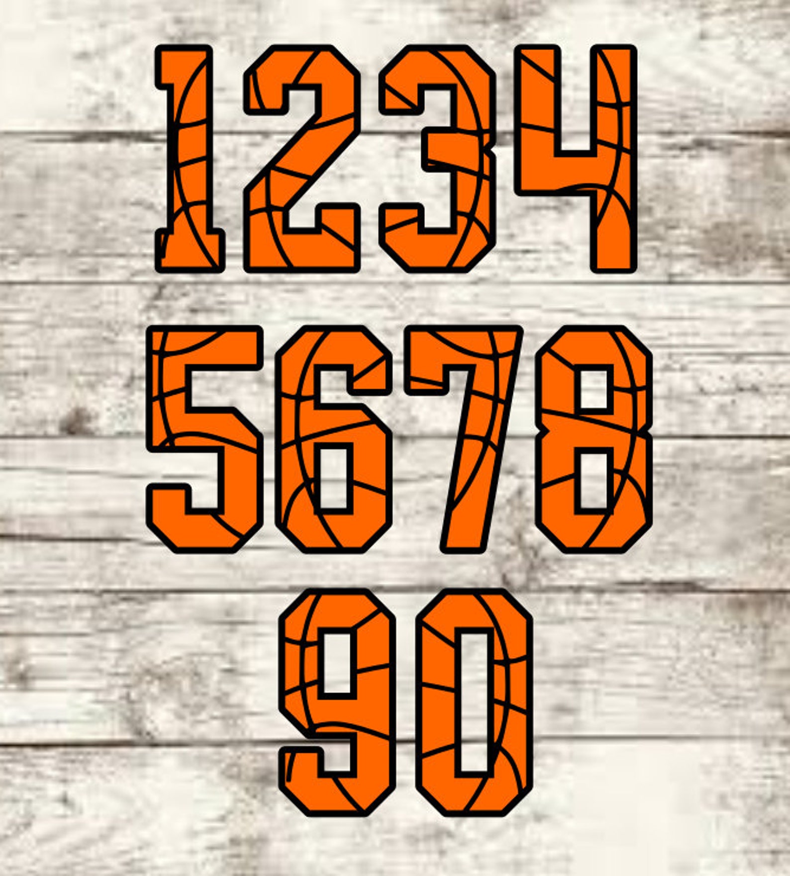 Basketball Numbers SVG Etsy