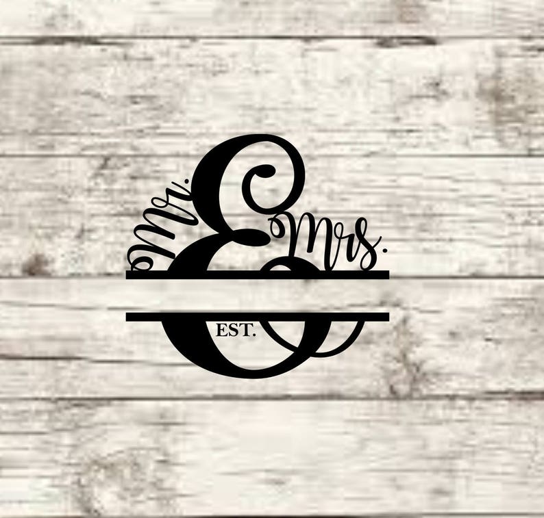 Download Mr. Mrs. Split Monogram SVG NEW | Etsy