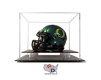 Acrylic Desk Counter or Table Top Mini Helmet Display Case by GameDay Display