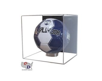 Soporte de pared de acrílico de tamaño completo de la bola de fútbol caso FIFA UEFA MLS por GameDay Display