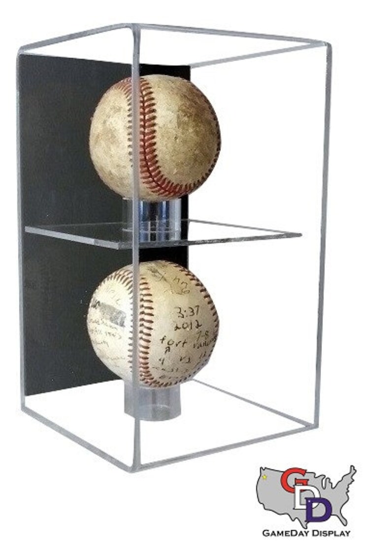 Acrylic Wall Mount Vertical Double Baseball Display Case by Etsy